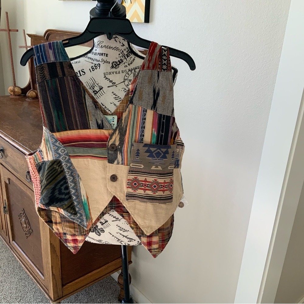Jaded Gypsy reversible-Multicolor Patchwork Vest